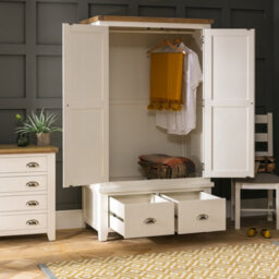 The Furniture Market Cheshire Cream Double 2 Door Wardrobe With 2 Drawers - thumbnail 5