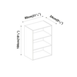 Urbn-Living Grey - Wide 3-Tier Shelf Wooden Bookcase - thumbnail 2