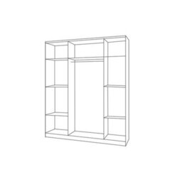 Arte Smyk Ii 19 Grey Carcass White Front Hinged Wardrobe 1200mm H1930mm D500mm With Blue Handles - Stylish Storage - thumbnail 2