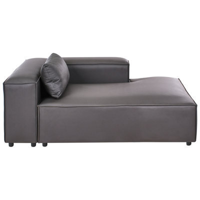 Beliani Left-Hand Chaise Longue Brande Fabric Black - image 1