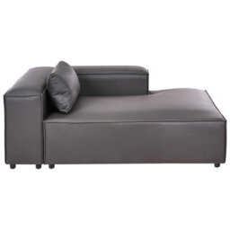 Beliani Left-Hand Chaise Longue Brande Fabric Black