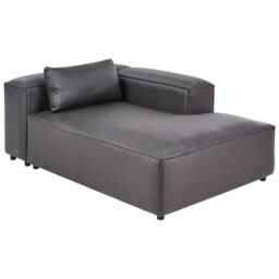 Beliani Left-Hand Chaise Longue Brande Fabric Black - thumbnail 4