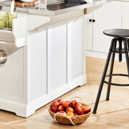 Sobuy Fkw41-St, Extendable Kitchen Island Kitchen Cabinet Sideboard Storage Trolley With Stainless Steel Worktop,white - thumbnail 7
