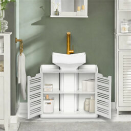 White Under Sink Cabinet Basin Storage Cupboard Vanity Unit Bathroom - thumbnail 6