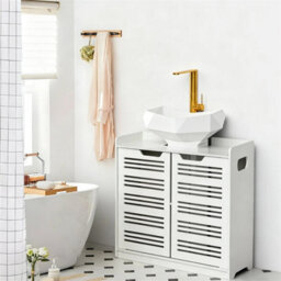 White Under Sink Cabinet Basin Storage Cupboard Vanity Unit Bathroom - thumbnail 5