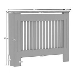 Neo Medium Grey Decorative Wooden Radiator Cover - thumbnail 8