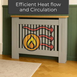 Neo Medium Grey Decorative Wooden Radiator Cover - thumbnail 3