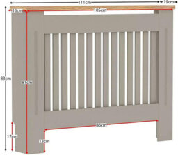 Neo Medium Grey Decorative Wooden Radiator Cover - thumbnail 2