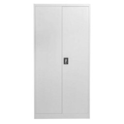 MMT Funiture Designs Grey Stainless Steel Filing Cabinet With 4 Shelves - 2 Door Lockable Filing Cabinet - Tall Metal Office Storage Cupboard - thumbnail 1