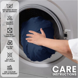 Aspire Homeware Navy Fitted Sheet-(25Cm) Deep Hotel Quality -Breathable Fitted Bed Sheets Double (L)190Cm X (W)137Cm - thumbnail 3