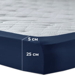 Aspire Homeware Navy Fitted Sheet-(25Cm) Deep Hotel Quality -Breathable Fitted Bed Sheets Double (L)190Cm X (W)137Cm - thumbnail 6