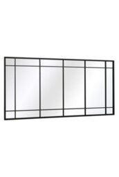 Mirroroutlet The Tabula Black Metal Framed Window Wall Or Leaner Mirror 180Cm X 90Cm - thumbnail 6