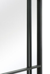 Mirroroutlet The Tabula Black Metal Framed Window Wall Or Leaner Mirror 180Cm X 90Cm - thumbnail 4
