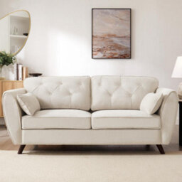 Home Detail Mona 2+3 Seater Sofa Set, Cream Linen - thumbnail 3