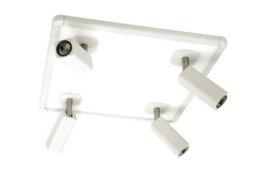 Luminosa Lighting Luminosa Ibiza Ceiling Spotlight 4 Head With Backlit Light 4X5W+20W Led Square White, 3000Lm, 4000K - thumbnail 1