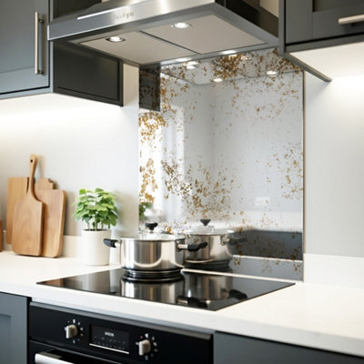DIY Splashbacks Rusted Iron Antique Mirror Splashback 65Cm X 90Cm (Toughened Glass) - image 1
