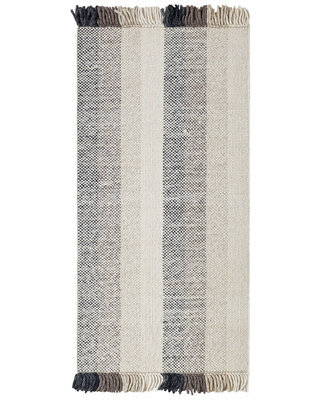 Beliani Off-White Handwoven Wool Rug 80 X 150 Cm With Tassels, Low Pile Boho Area Rug - image 1