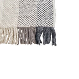 Beliani Off-White Handwoven Wool Rug 80 X 150 Cm With Tassels, Low Pile Boho Area Rug - thumbnail 3