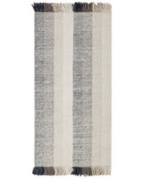 Beliani Off-White Handwoven Wool Rug 80 X 150 Cm With Tassels, Low Pile Boho Area Rug - thumbnail 1