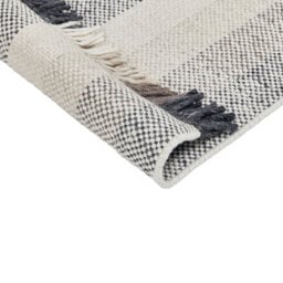Beliani Off-White Handwoven Wool Rug 80 X 150 Cm With Tassels, Low Pile Boho Area Rug - thumbnail 5