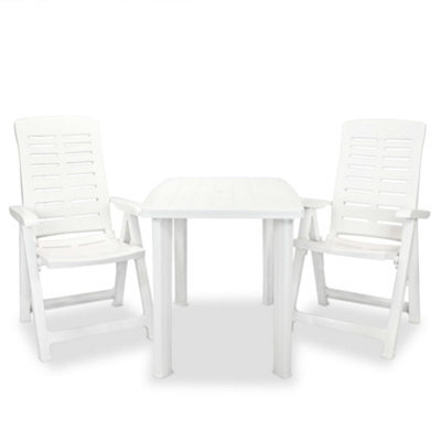 Walplus 3 Piece Bistro Set Plastic White - image 1
