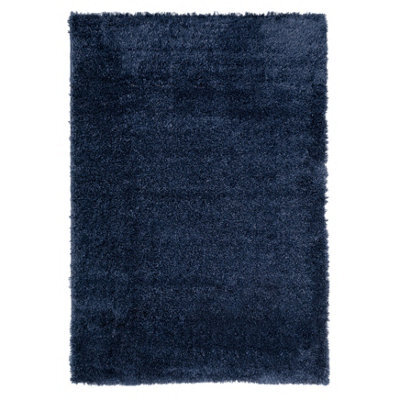 Loomed Navy Blue Thick Soft Shaggy Area Rug 80X150Cm - image 1