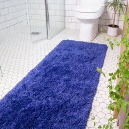 Loomed Navy Blue Thick Soft Shaggy Area Rug 80X150Cm - thumbnail 9