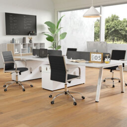 Gainoom Black Office Chair Height Adjustable Conference Room Chair With Rocking Backrest & Armrests - thumbnail 5