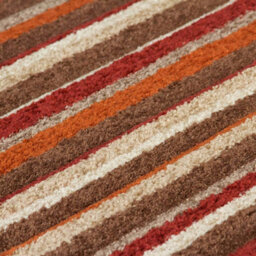 Melrose Salerno Orange Red Striped Pattern Design Large Indoor Area Runner Rug 60/230Cm - thumbnail 2