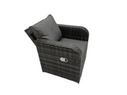 Fimous Rattan Garden Outdoor Furniture Set Love Sofa Reclining Chair Square Coffee Table Set With 4 Stools Dark Grey Mixed - thumbnail 5