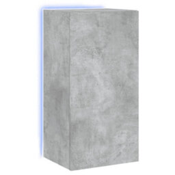 Berkfield Tv Wall Cabinet With Led Lights Concrete Grey 40.5X35X80 Cm - thumbnail 2