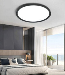 Led Ceiling Light Fixture Neutral White Round Flush Mount Black 23Cm - thumbnail 2