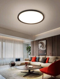 Led Ceiling Light Fixture Neutral White Round Flush Mount Black 23Cm - thumbnail 3