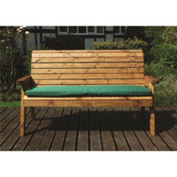 Marlborough Traditional Wooden Three Seater Winchester Bench With 1 X Winchester Cushion Green & 1 X Fitted Cover - thumbnail 2