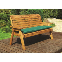 Marlborough Traditional Wooden Three Seater Winchester Bench With 1 X Winchester Cushion Green & 1 X Fitted Cover - thumbnail 1