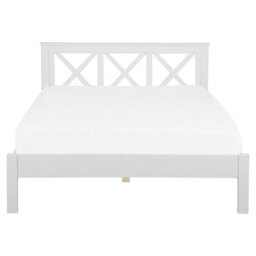 Beliani Bed Pine Wood Tannay 160 X 200 Cm (Eu King Size) White - thumbnail 4