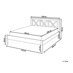 Beliani Bed Pine Wood Tannay 160 X 200 Cm (Eu King Size) White - thumbnail 3