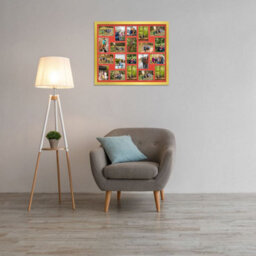 AK Frames 80X70Cm Gold Modern Multi Photo Frame With Poppy Red Mount - Holds 20 Apertures (18X) 6X4, (2X) 4X4 Photos - thumbnail 3