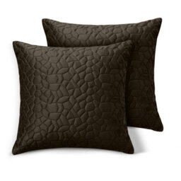 Ameha Coffee Pebbles Velvet Cushion Cover, 18X18 Inch, Pack Of 2, Ultra Soft, Breathable & Hypoallergenic