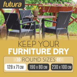 Futura 420D Round 128X71Cm Waterproof Garden Furniture Cover, Outdoor Patio Weatherproof Table & Chair Set Shield - thumbnail 5