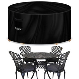 Futura 420D Round 128X71Cm Waterproof Garden Furniture Cover, Outdoor Patio Weatherproof Table & Chair Set Shield - thumbnail 1