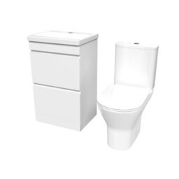 Nes Home 500mm Gloss White 2 Drawers Basin Vanity & Close Coupled Toilet - thumbnail 6