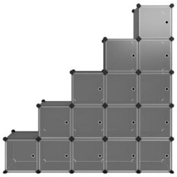 Berkfield Versatile Storage Cube Organiser With 15 Cubes And Doors Black Pp - thumbnail 3
