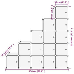 Berkfield Versatile Storage Cube Organiser With 15 Cubes And Doors Black Pp - thumbnail 8