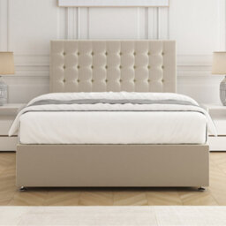 Bsspoke Isla Divan Bed Set Cream Velvet With 24Inch Panel Headboard & Mattress & 2 Drawers Same Side 3Ft 4Ft 4Ft6 5Ft 6Ft - thumbnail 2