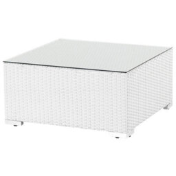 Beliani Garden Corner Sofa With Table 4 Seater Sano Right Hand Modular Pe Rattan White - thumbnail 8