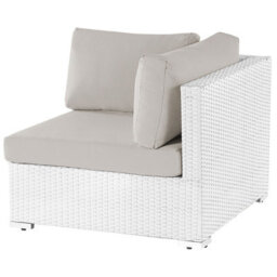 Beliani Garden Corner Sofa With Table 4 Seater Sano Right Hand Modular Pe Rattan White - thumbnail 6