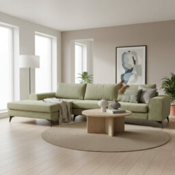 Abakus Direct Venice Corner Sofa In Olive Left Facing With Deep Seats And Extra-Wide Padded Arms - thumbnail 9