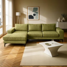 Abakus Direct Venice Corner Sofa In Olive Left Facing With Deep Seats And Extra-Wide Padded Arms - thumbnail 3