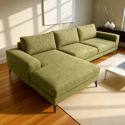 Abakus Direct Venice Corner Sofa In Olive Left Facing With Deep Seats And Extra-Wide Padded Arms - thumbnail 4